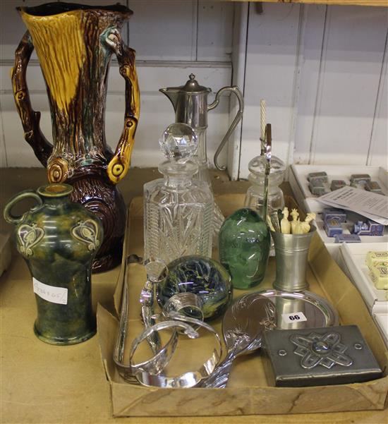 Mixed silver plate, ceramics & glassware